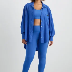 New Aje ATHLETICA Side Split Windbreaker Shirt 406 Cobalt Blue