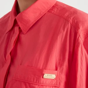 Online Aje ATHLETICA Side Split Windbreaker Shirt 406 Watermelon Pink