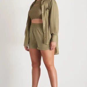 Cheap Aje ATHLETICA Side Split Windbreaker Shirt 406 Soft Khaki