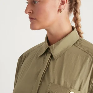 Cheap Aje ATHLETICA Side Split Windbreaker Shirt 406 Soft Khaki