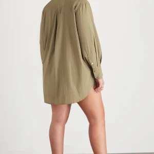 Cheap Aje ATHLETICA Side Split Windbreaker Shirt 406 Soft Khaki