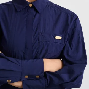 Store Aje ATHLETICA Side Split Windbreaker Shirt 406 Navy