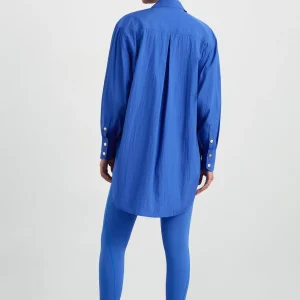 New Aje ATHLETICA Side Split Windbreaker Shirt 406 Cobalt Blue