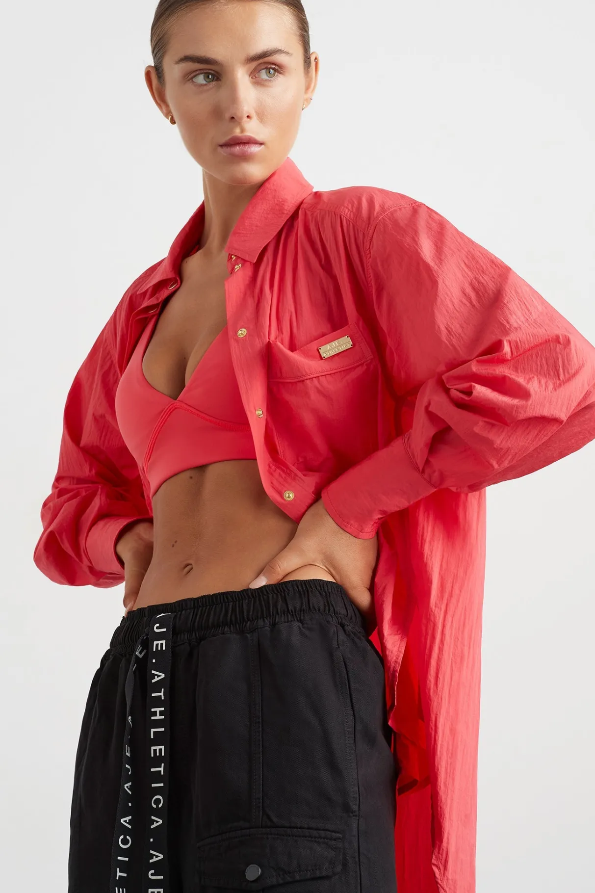 side_split_windbreaker_shirt__4-2.webp Online Aje ATHLETICA Side Split Windbreaker Shirt 406 Watermelon Pink