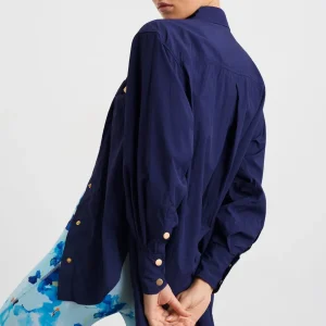 Store Aje ATHLETICA Side Split Windbreaker Shirt 406 Navy