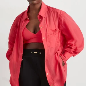 Online Aje ATHLETICA Side Split Windbreaker Shirt 406 Watermelon Pink