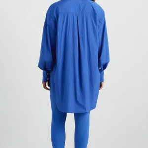 New Aje ATHLETICA Side Split Windbreaker Shirt 406 Cobalt Blue