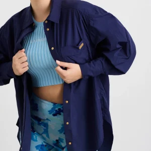 Store Aje ATHLETICA Side Split Windbreaker Shirt 406 Navy
