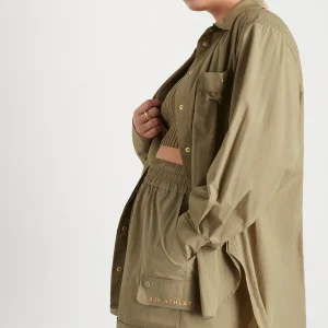 Cheap Aje ATHLETICA Side Split Windbreaker Shirt 406 Soft Khaki
