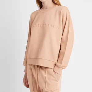 Sale Aje ATHLETICA Signature Embossed Logo Crew Jumper 401 Sand