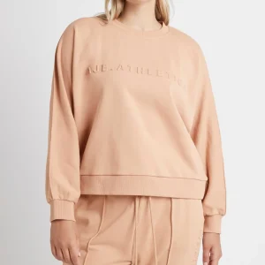 Sale Aje ATHLETICA Signature Embossed Logo Crew Jumper 401 Sand