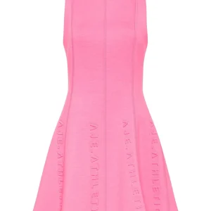 Best Sale Aje ATHLETICA Signature Logo Spacer Knit Mini Dress 802 Dahlia Pink