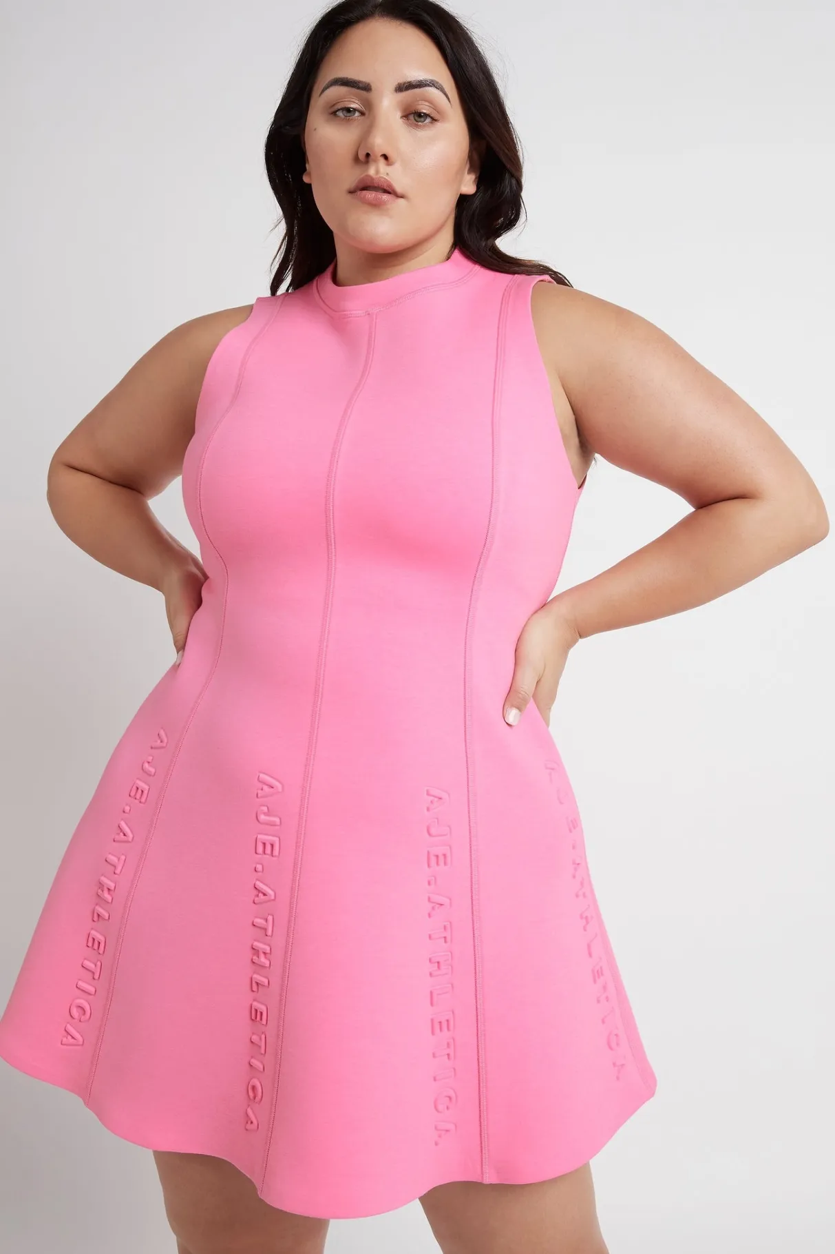 signature_logo_spacer_knit_mini_dress__11-1.webp Best Sale Aje ATHLETICA Signature Logo Spacer Knit Mini Dress 802 Dahlia Pink