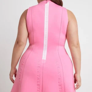 Best Sale Aje ATHLETICA Signature Logo Spacer Knit Mini Dress 802 Dahlia Pink