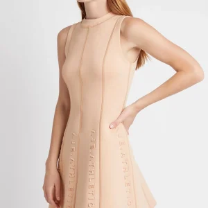 New Aje ATHLETICA Signature Logo Spacer Knit Mini Dress 802 Sand