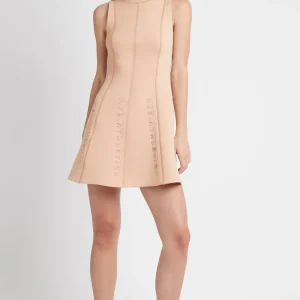 New Aje ATHLETICA Signature Logo Spacer Knit Mini Dress 802 Sand