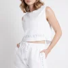 Clearance Aje ATHLETICA Signature Logo Sweat Shorts 603 White/Storm Blue