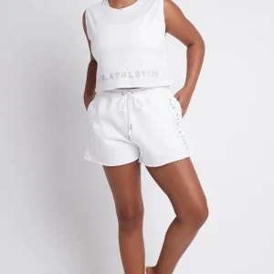 Clearance Aje ATHLETICA Signature Logo Sweat Shorts 603 White/Storm Blue