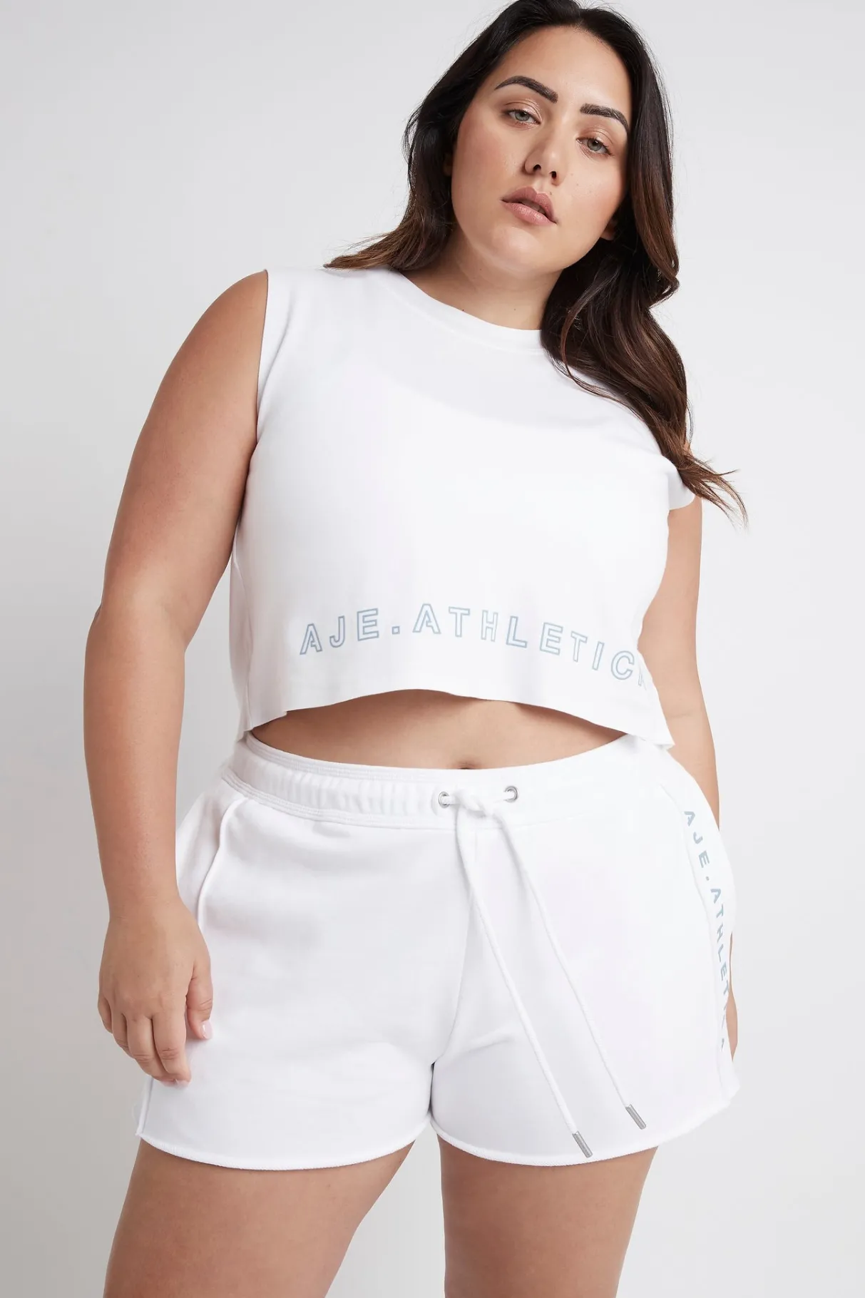 signature_logo_sweat_shorts__11.webp Clearance Aje ATHLETICA Signature Logo Sweat Shorts 603 White/Storm Blue