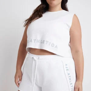 Clearance Aje ATHLETICA Signature Logo Sweat Shorts 603 White/Storm Blue