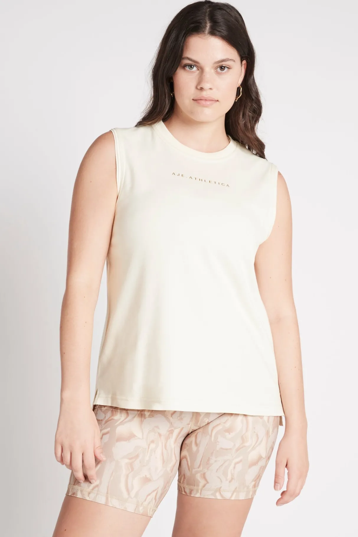 signature_logo_tank__6-2.webp Best Sale Aje ATHLETICA Signature Logo Tank 101 Light Ivory/Gold