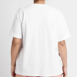 Discount Aje ATHLETICA Signature Logo T-Shirt 102 White/Sunset Pink
