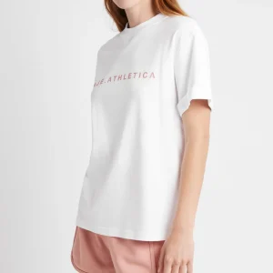 Discount Aje ATHLETICA Signature Logo T-Shirt 102 White/Sunset Pink