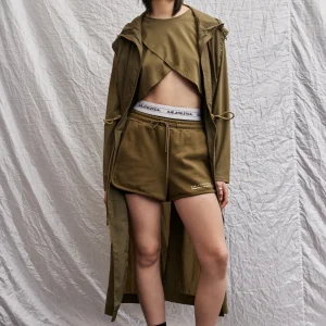 Shop Aje ATHLETICA Sleeveless Hooded Trench 783 Deep Khaki