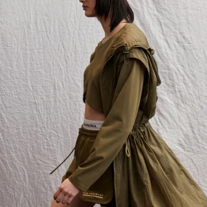 Shop Aje ATHLETICA Sleeveless Hooded Trench 783 Deep Khaki