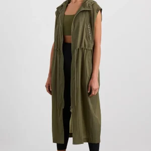 Shop Aje ATHLETICA Sleeveless Hooded Trench 783 Deep Khaki