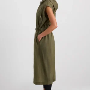 Shop Aje ATHLETICA Sleeveless Hooded Trench 783 Deep Khaki