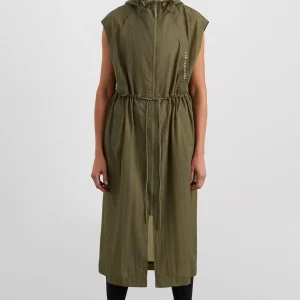 Shop Aje ATHLETICA Sleeveless Hooded Trench 783 Deep Khaki