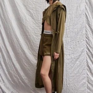 Shop Aje ATHLETICA Sleeveless Hooded Trench 783 Deep Khaki