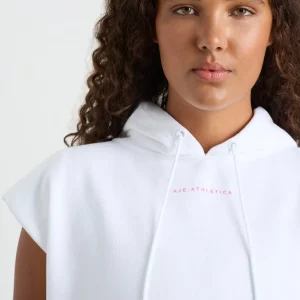 Online Aje ATHLETICA Sleeveless Logo Hoodie 402 White/Pink