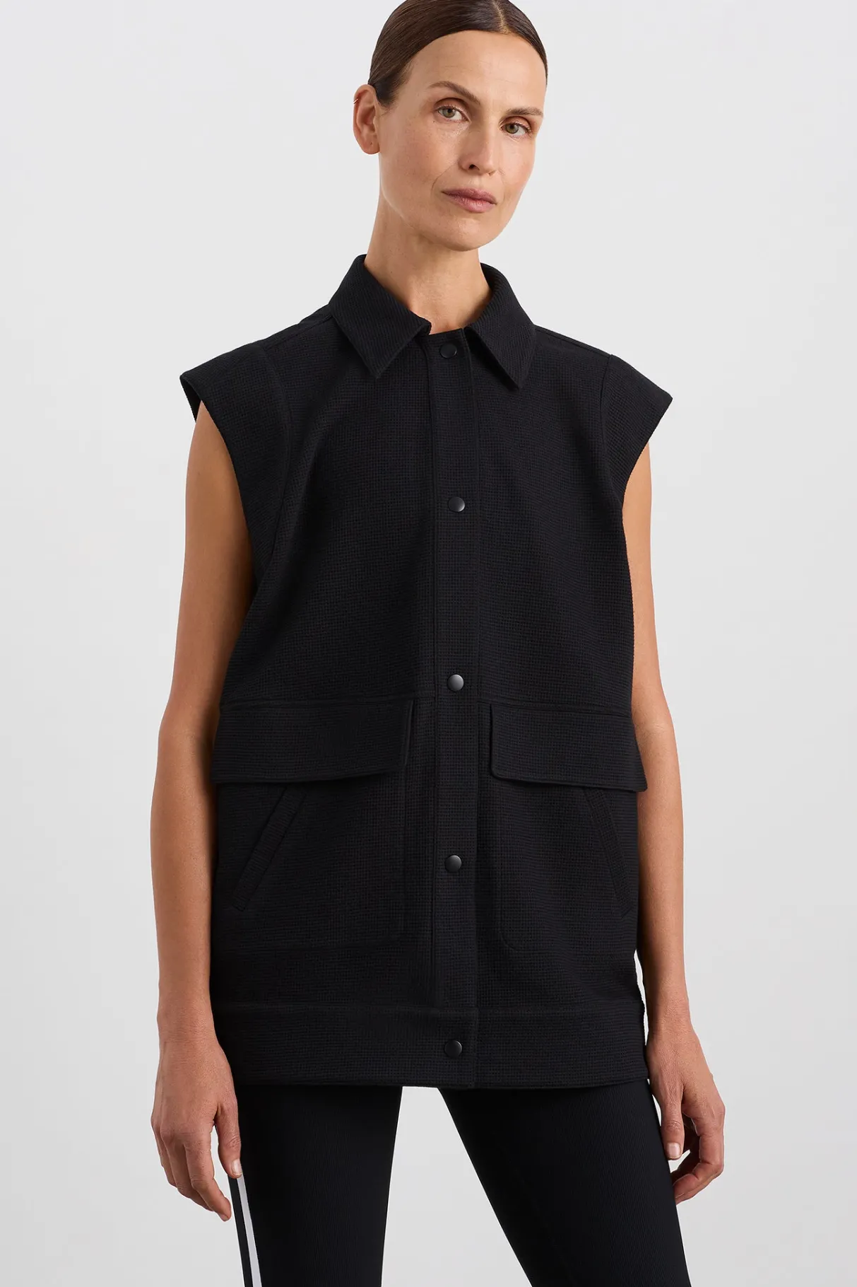 sleeveless_waffle_jacket__4.webp Online Aje ATHLETICA Sleeveless Waffle Jacket 785 Black