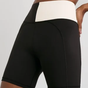 Discount Aje ATHLETICA Spliced Bike Short 633 Black Limestone Beige