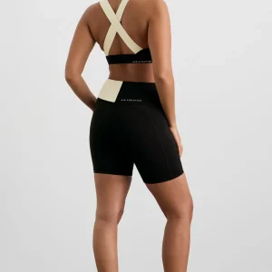 Discount Aje ATHLETICA Spliced Bike Short 633 Black Limestone Beige