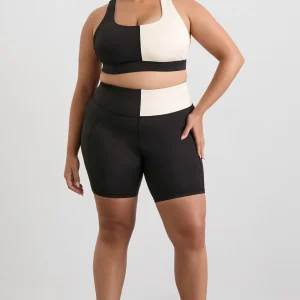 Discount Aje ATHLETICA Spliced Bike Short 633 Black Limestone Beige