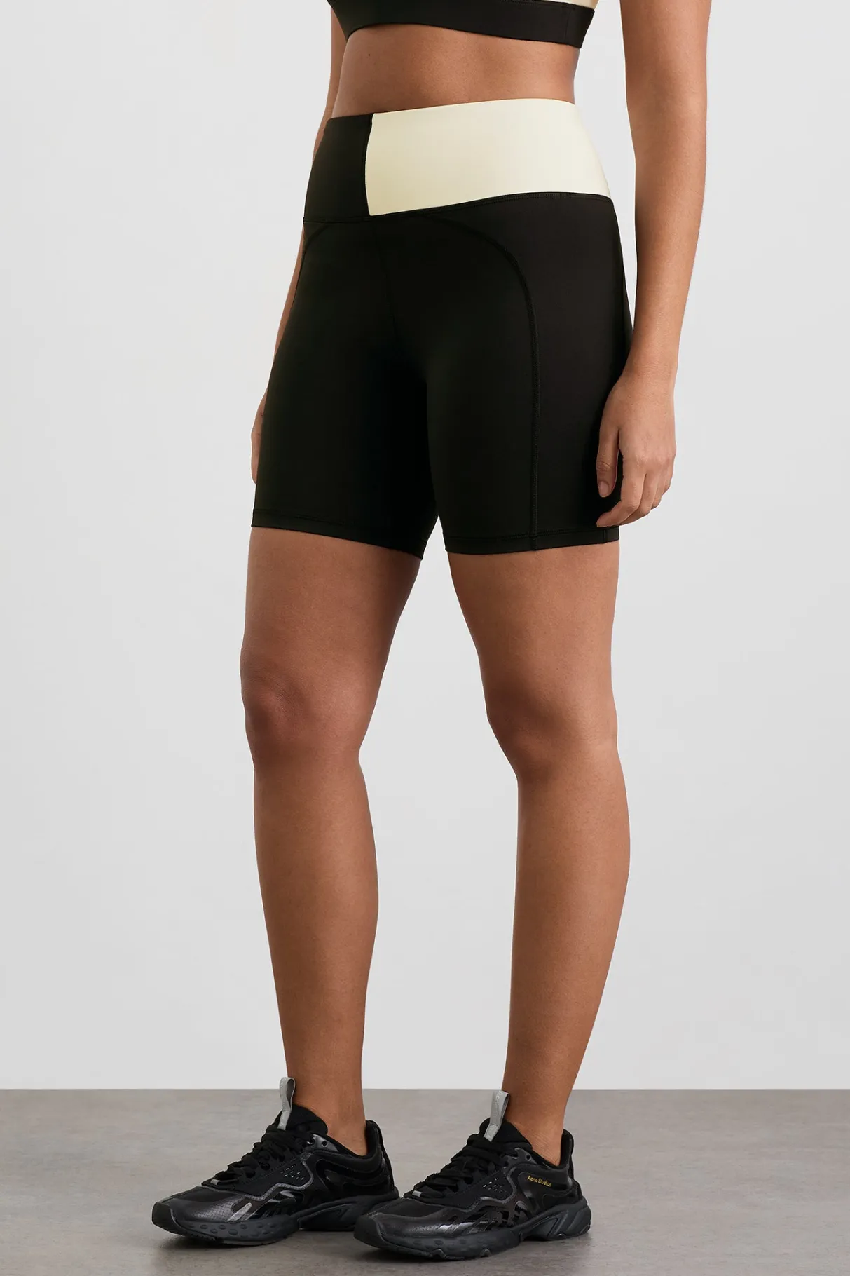 spliced_bike_short__7.webp Discount Aje ATHLETICA Spliced Bike Short 633 Black Limestone Beige