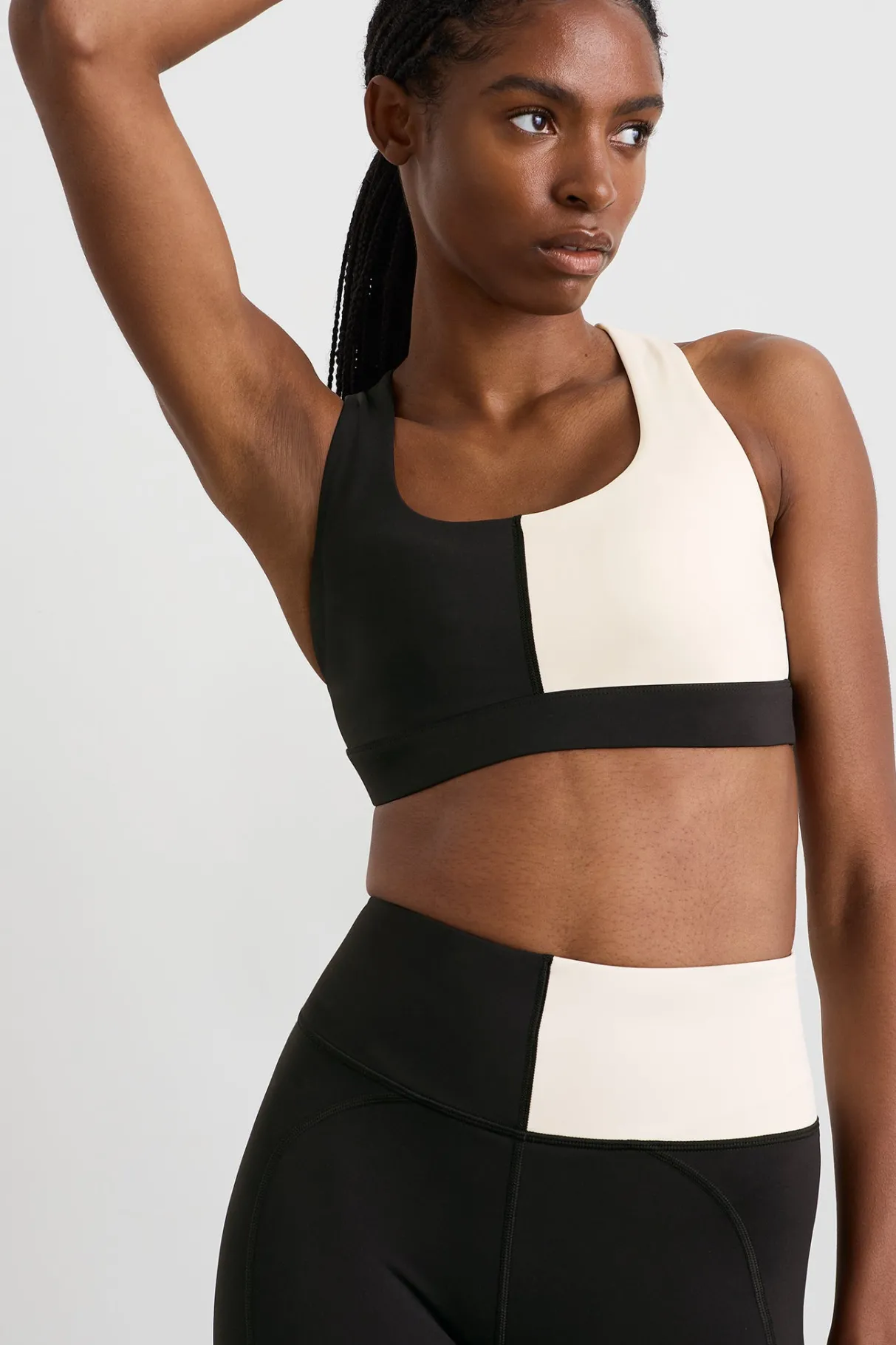 spliced_sports_bra__0.webp Outlet Aje ATHLETICA Spliced Sports Bra 305 Black Limestone Beige