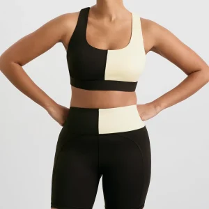 Outlet Aje ATHLETICA Spliced Sports Bra 305 Black Limestone Beige