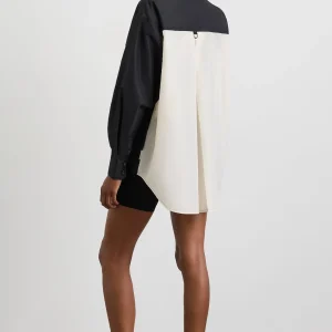 Hot Aje ATHLETICA Spliced Spray Shirt 427 Black Limestone Beige