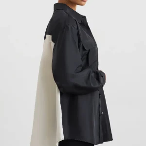 Hot Aje ATHLETICA Spliced Spray Shirt 427 Black Limestone Beige