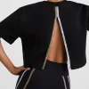 Online Aje ATHLETICA Split Back Crop Tee 114 Black/Multi