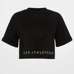Online Aje ATHLETICA Split Back Crop Tee 114 Black/Multi