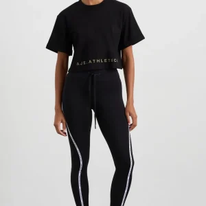 Online Aje ATHLETICA Split Back Crop Tee 114 Black/Multi