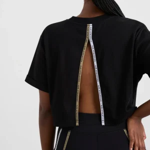 Online Aje ATHLETICA Split Back Crop Tee 114 Black/Multi