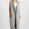 Clearance Aje ATHLETICA Split Back Sleeveless Coat 760 Grey Marle