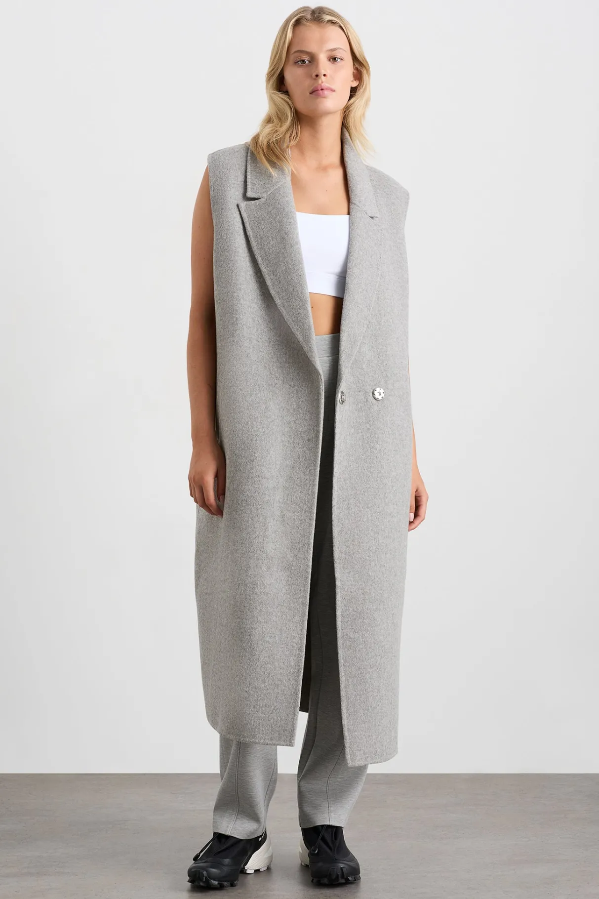 split_back_sleeveless_coat__0.webp Clearance Aje ATHLETICA Split Back Sleeveless Coat 760 Grey Marle
