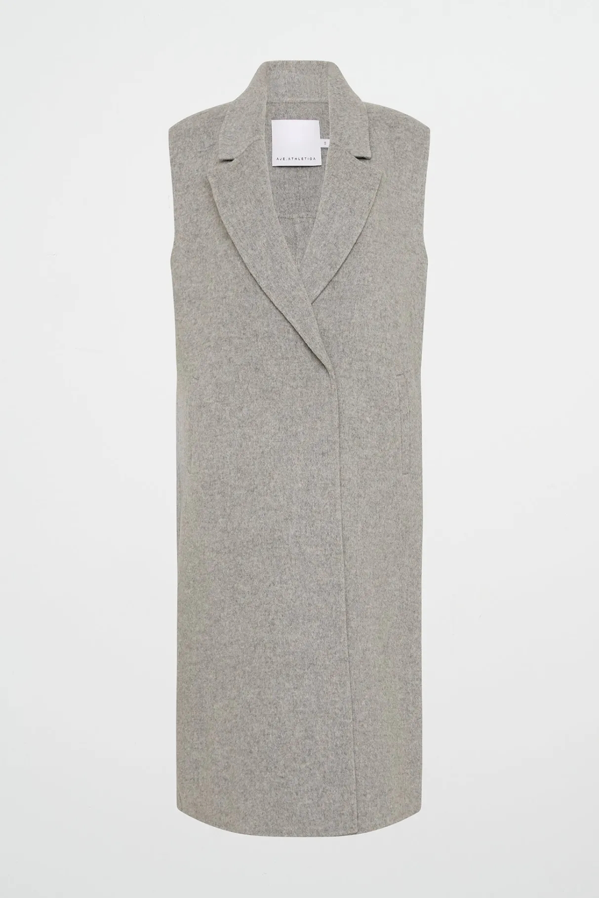 split_back_sleeveless_coat__1.webp Clearance Aje ATHLETICA Split Back Sleeveless Coat 760 Grey Marle